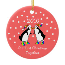 Our First Christmas Together 2010 (GLBT Penguins) ornaments