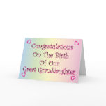 Our Great Granddaughter Cards