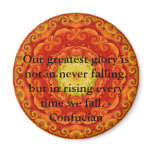 Our greatest glory is not in never falling, but... refrigerator magnet