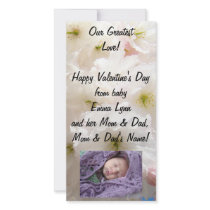 Our Greatest Love! Baby Family PhotoCard Valentine Photo Cards