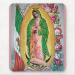 Our Lady of Guadalupe with Mexican Flag Mousepad