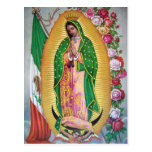 Our Lady of Guadalupe with Mexican Flag Postcard