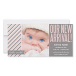 OUR NEW ARRIVAL IN PINK | BIRTH ANNOUNCEMENT PERSONALISED PHOTO CARD