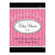 Our Newest Starlet Hollywood Glam Baby Shower Personalised Invite