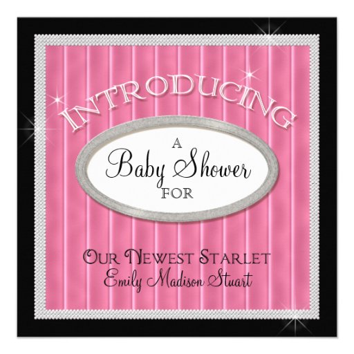 Our Newest Starlet Hollywood Glam Baby Shower Invitations