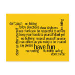 Our School Classroom Rules postcards