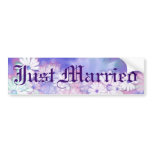 Our Spring Wedding Purple Floral Designs bumper stickers