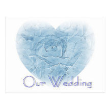 Our Wedding Blue Rose Heart Postcard
