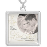 Our Wedding - Bride & Groom LOVE Photo Pendant necklaces