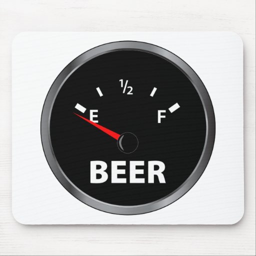 Out of Beer Fuel Gauge Mouse Pad