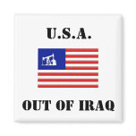 OUT OF IRAQ Square Button Refrigerator Magnet