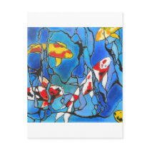 "Out Of The Blue" Koi Fish Art Painting! Post Card