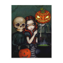 "Out Trick-or-Treating" Postcard