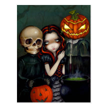 "Out Trick-or-Treating" Postcard