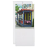 Outdoor Cafe With Chequered Tablecloths rack cards