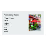 Outdoor Cafe With Red Umbrellas Business Card