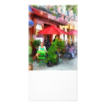 Outdoor Cafe With Red Umbrellas Photo Greeting Card
