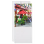 Outdoor Cafe With Red Umbrellas Custom Rack Card