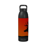Outdoor Elk Silhouette Design Reusable Water Bottles