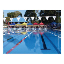 Outdoor Swimming Pool Postcard