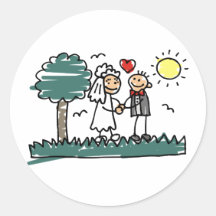 Outdoor Wedding Outside Nature Green Wedding Stickers