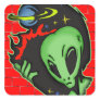 Outer Space Alien Square Sticker