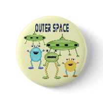 Outer Space Aliens Pinback Buttons