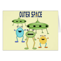 Outer Space Aliens Greeting Cards