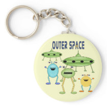 Outer Space Aliens Key Chain