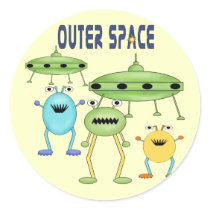 Outer Space Aliens Stickers