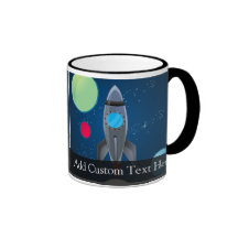 Outer Space Rocket Ship Mug