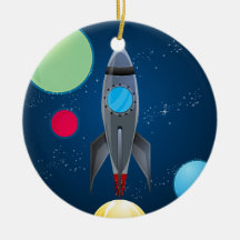 Outer Space Rocket Ship Ornament