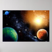 Outer Space Wall Mural Poster Boys Bedroom