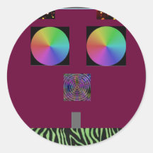 outerspace face round sticker