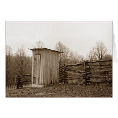 Outhouse and Rail Fence Greeting Cards by bhbphotos