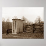 Outhouse and Rail Fence Print