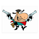 Outlaw Cowboy  with two Guns Postcards