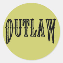 Outlaw Round Sticker