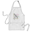 Outline art drawing, butterfly and flower aprons
