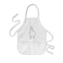 Outline art drawing, duck colouring aprons