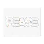 Outline Art - Peace - word in colours, postcard