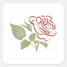 Outline of a Red Rose Sticker