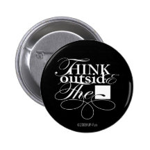 Outside the Box White Logo Pinback Buttons
