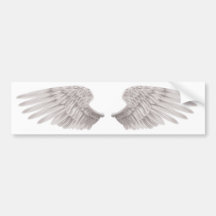 outstretched beautiful white wings bumper stickers