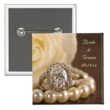 Oval Diamond Ring Wedding Button