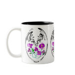 Oval Framed Flowers Coffee Mug