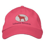 Oval Labrador Retriever Embroidered Hat (Pink) embroidered hats