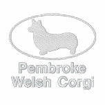 Oval Pembroke Welsh Corgi Embroidered Shirt (Dark) embroidered shirts