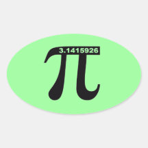 Oval Pi Sticker (green)