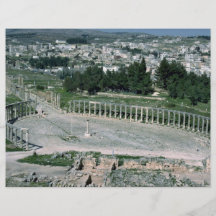 Oval piazza, ancient Decapolis city Jarash, Jordan Full Color Flyer